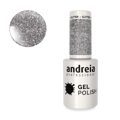 Vernis semi-permanent argent pailleté andreia