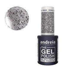 Vernis semi-permanent vegan argent paillettes