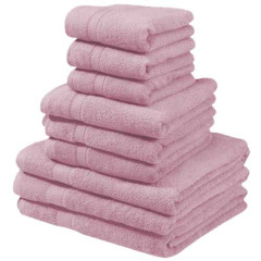 Serviette 70x140 - 100% coton - 450 gr/m² - rose poudré                        