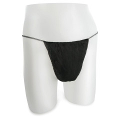 Slip tanga homme non tissé noir x100