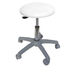 Tabouret assise ronde blanche - pied en plastique