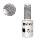 Vernis semi-permanent argent pailleté andreia