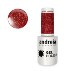 Vernis semi-permanent rouge paillettes 