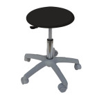Tabouret assise ronde noire - pied en plastique